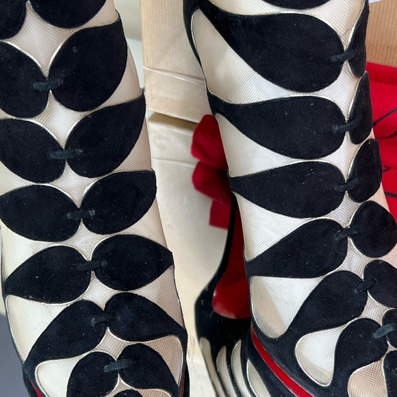 Christian Louboutin Black Mesh Heel Bootie - Picture 10 of 11